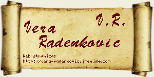 Vera Radenković vizit kartica